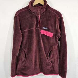 Patagonia Re-Tool Burgundy Pink Snap T Fleece Pullover